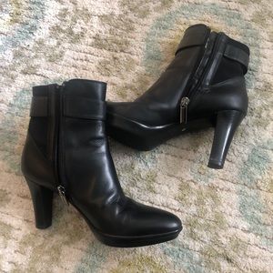 SOLD Aquatalia Black Leather Ankle Boots Size 5